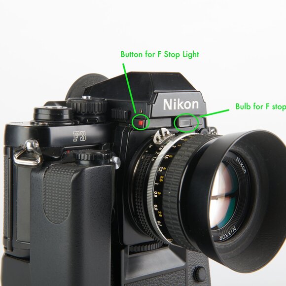 Nikon F3 HP 35mm PRO Film Camera Kit MD-4, Ai 50mm f 1.4, TC-201 NEAR MINT!!! - Picture 6 of 15